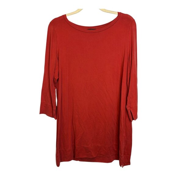 Eileen Fisher Dresses & Skirts - Eileen Fisher Dress Tunic Blouse Women's Size Large Long Sleeve Tshirt Red